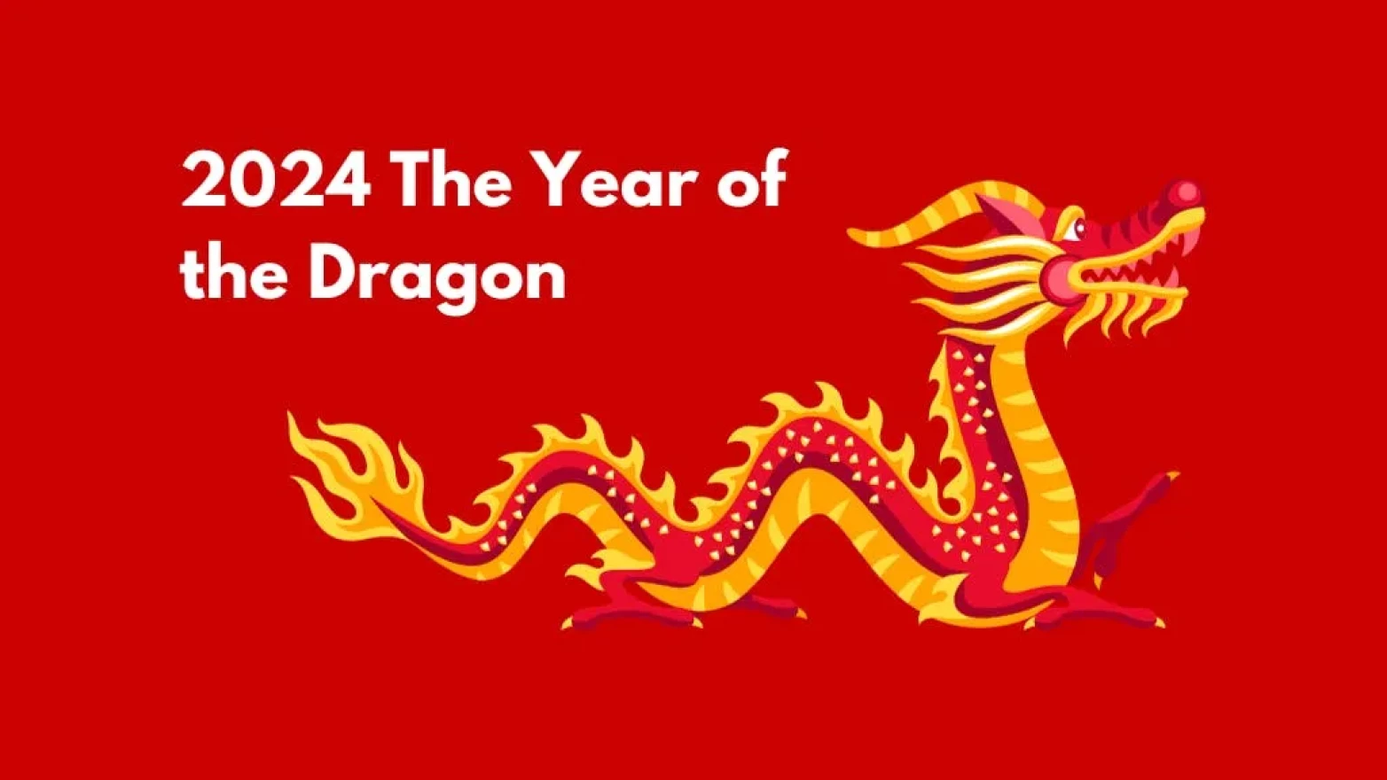 Red background with yellow and red graphical dragon